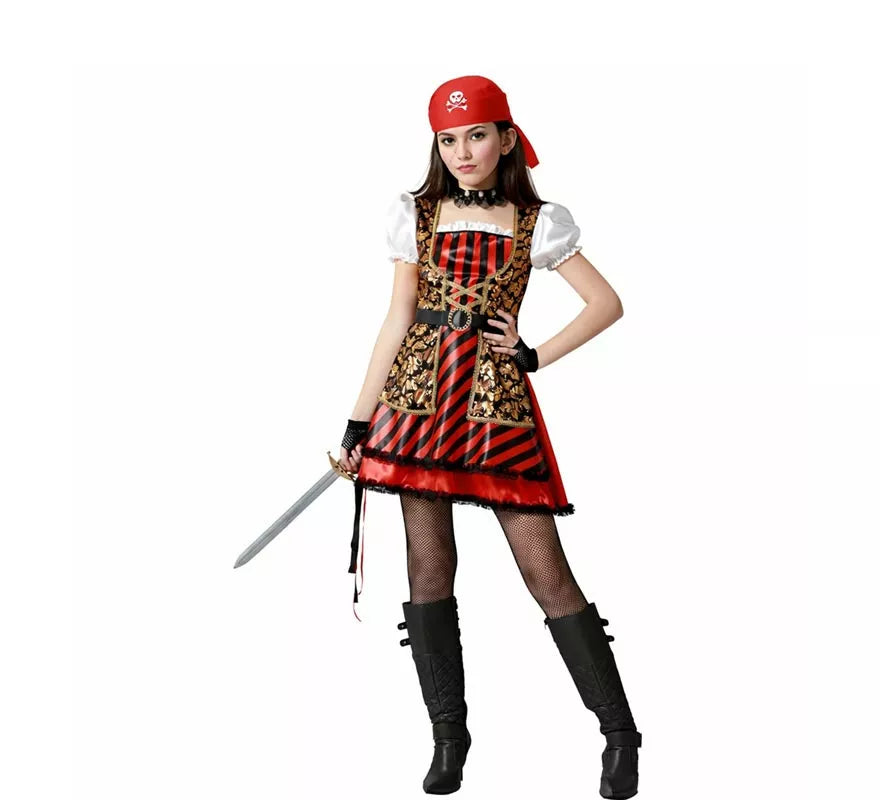 Translation missing: it.Disfraz de Pirata detalles dorados para mujer