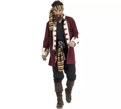 Costume da pirata bordeaux per uomo