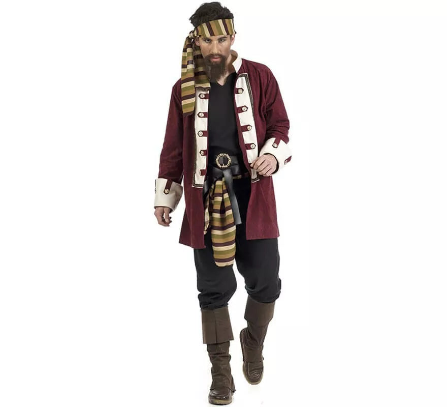 Translation missing: it.Disfraz de Pirata Granate para hombre