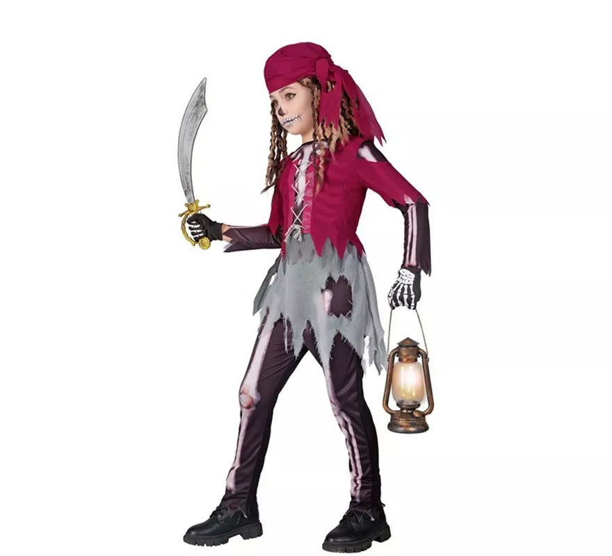Disfraz de Pirata Grumete Esqueleto para niña
