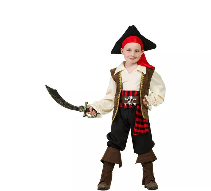 Translation missing: it.Disfraz de Pirata Marrón para niño