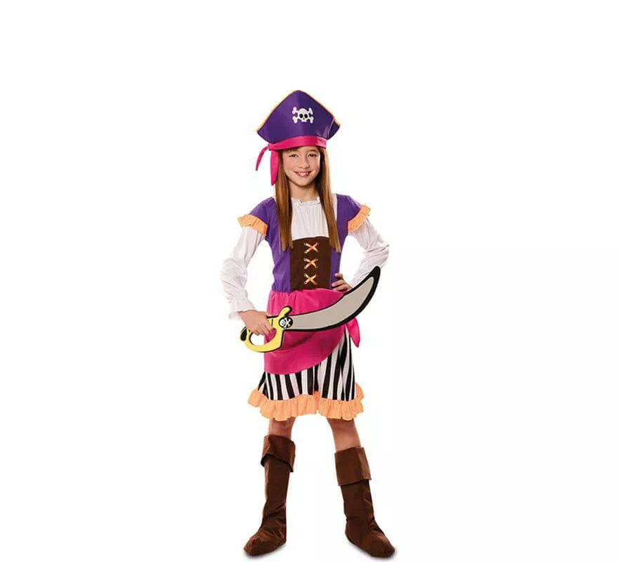 Translation missing: it.Disfraz de Pirata Morada para niña