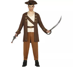 Costume da pirata navigatore marrone per adolescenti