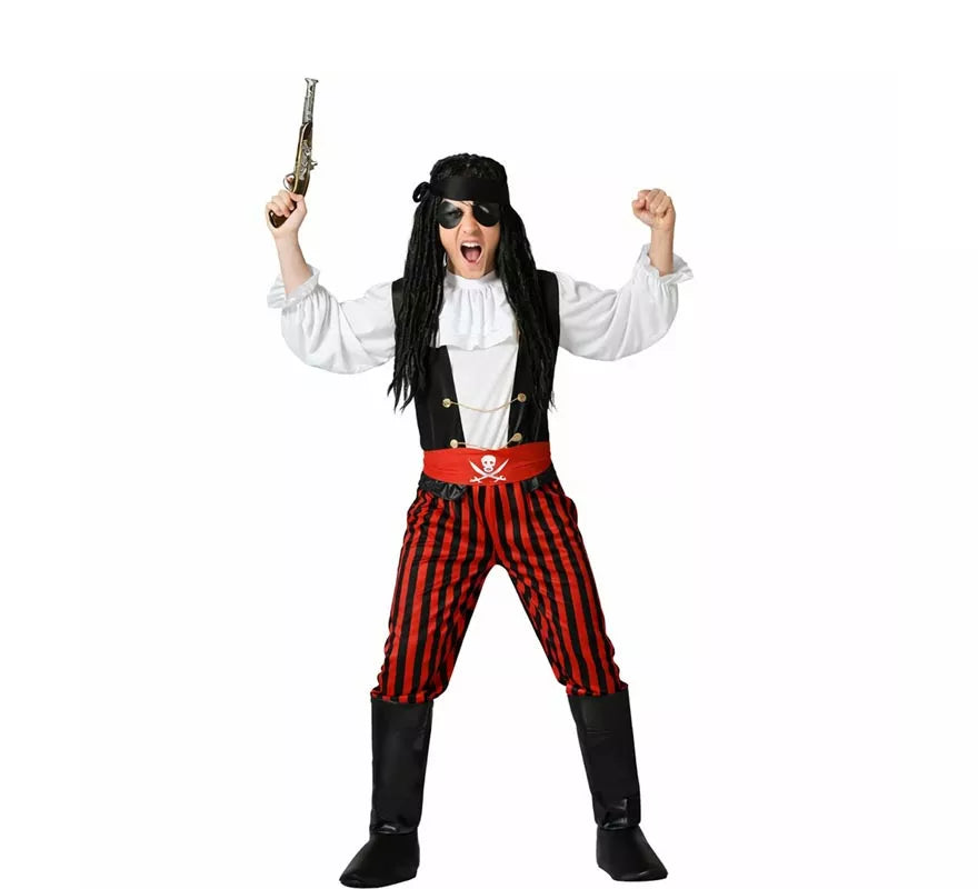 Translation missing: it.Disfraz de Pirata Rayas para hombre