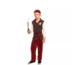 Costume da pirata a righe rosse per bambino