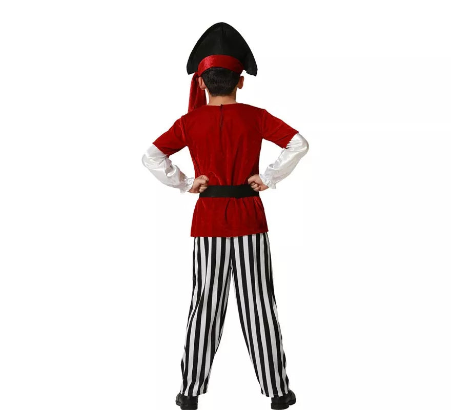 Translation missing: it.Disfraz de Pirata rojo con gorro para niños