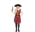 Disfraz de Pirata rojo y dorado para niña