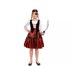 Costume classico a righe da pirata per bambina