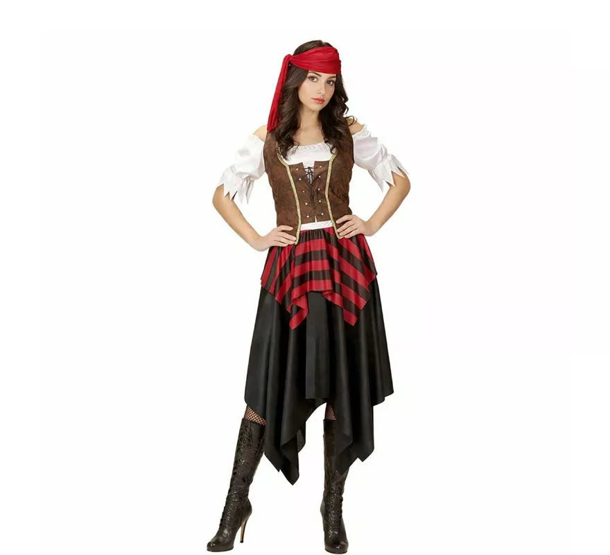 Translation missing: it.Disfraz de Pirata Temeraria con cinta para mujer