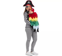 Costume da pirata e pappagallo con copri zaino per adulto e bambino
