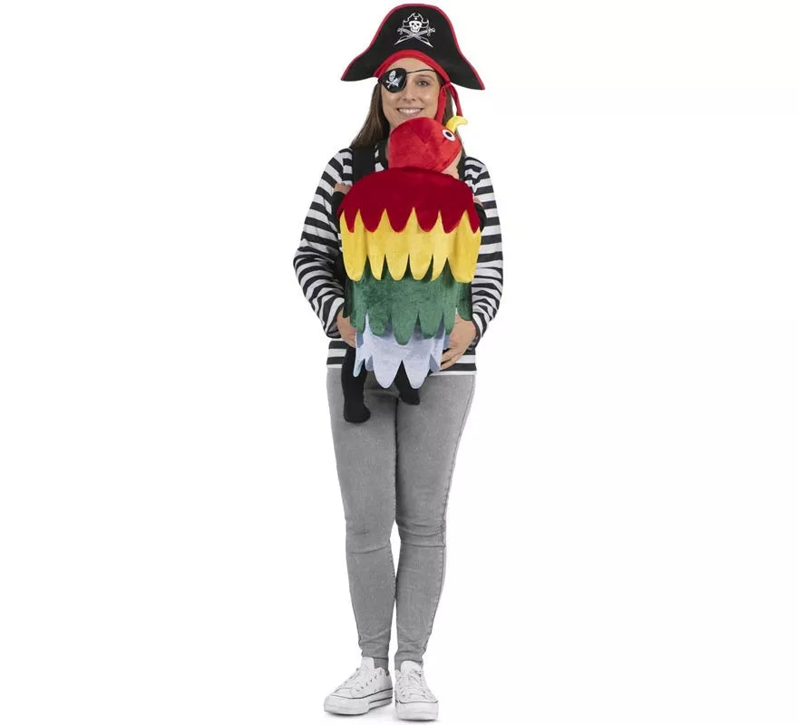Translation missing: es.Disfraz de Pirata y Loro con cubremochila para adulto y bebé
