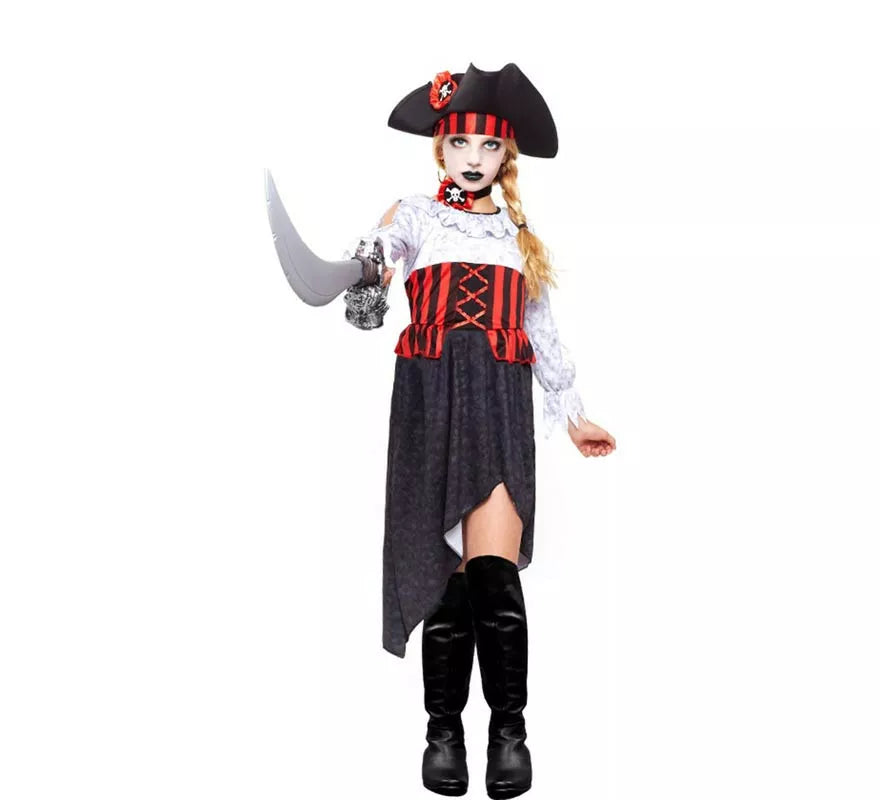 Translation missing: it.Disfraz de Pirata Zombie para niña