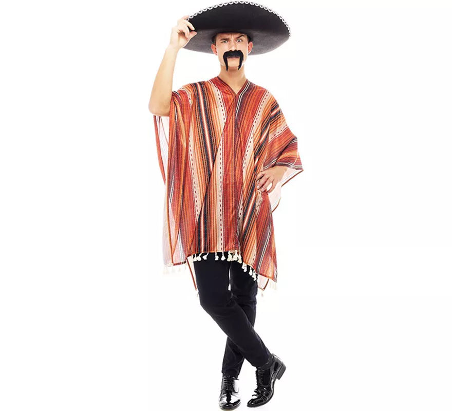 Translation missing: es.Disfraz de Pistolero Mexicano con Poncho para hombre