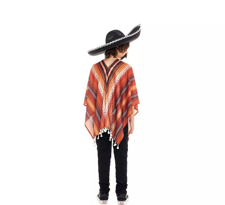 Translation missing: it.Disfraz de Pistolero Mexicano con Poncho para niño