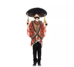 Costume da pistolero messicano con poncho per bambino