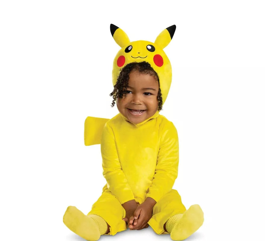 Disfraz de Pokemon Pikachu con cola de lujo para bebé y niños