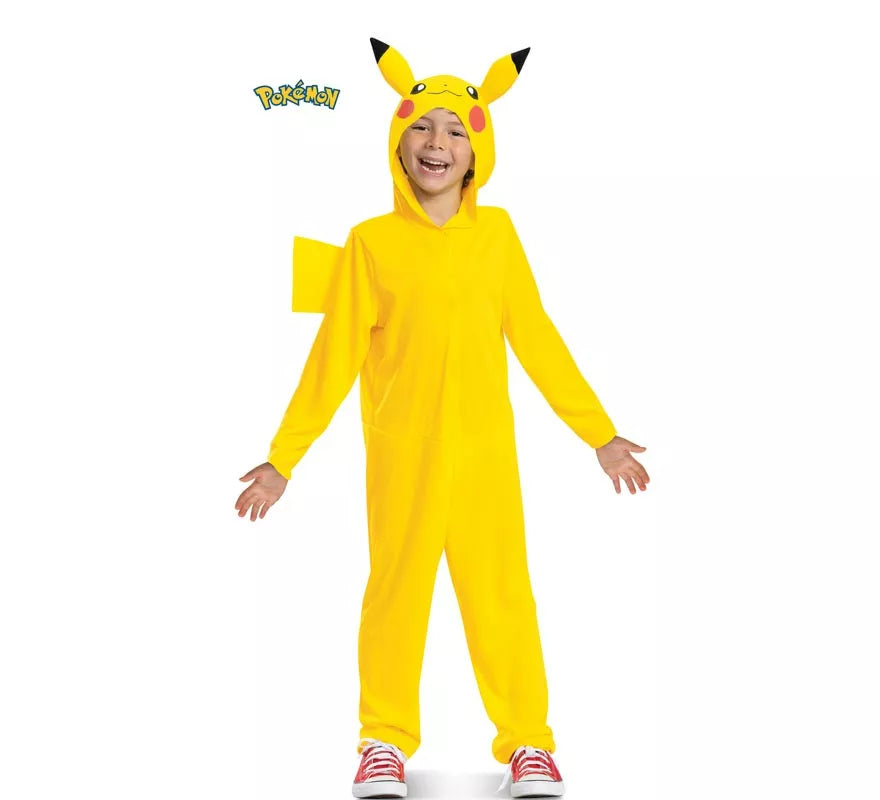 Translation missing: it.Disfraz de Pokemon Pikachu con cola de lujo para niños