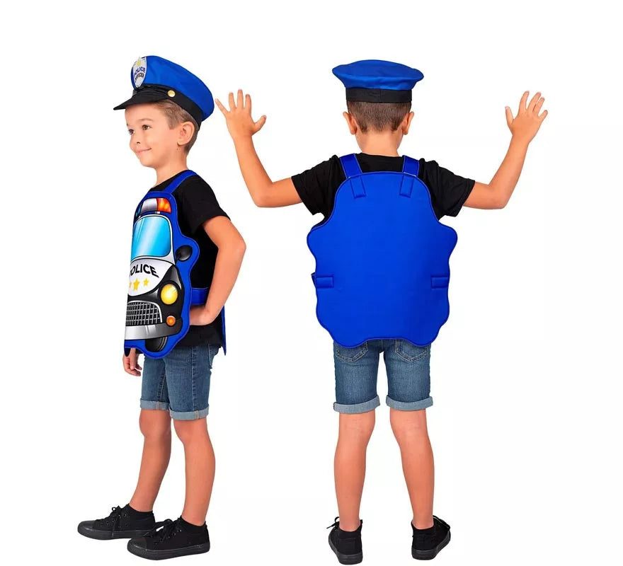 Translation missing: es.Disfraz de Policía azul Coche con gorro para niños