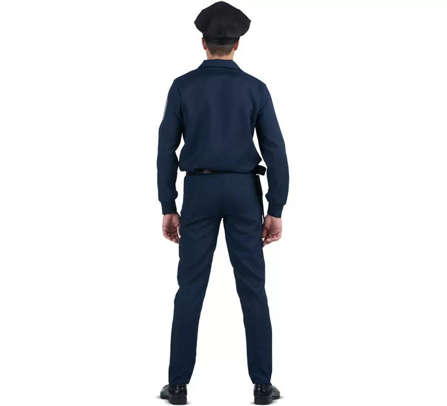 Translation missing: it.Disfraz de Policía azul con cinturón para hombre