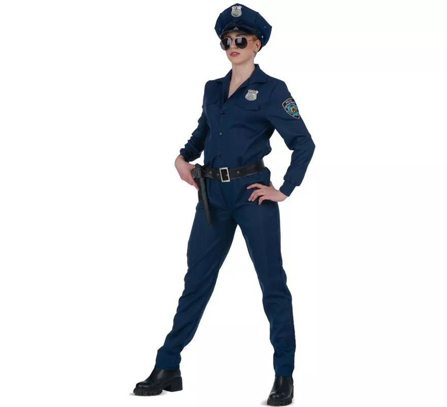 Translation missing: es.Disfraz de Policía azul con cinturón para mujer