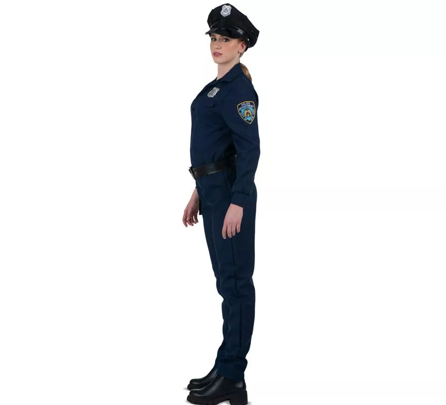 Translation missing: es.Disfraz de Policía azul con cinturón para mujer
