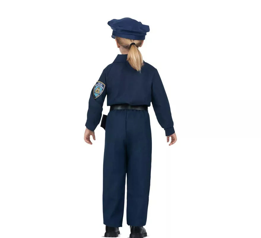 Translation missing: it.Disfraz de Policía azul con cinturón para niña