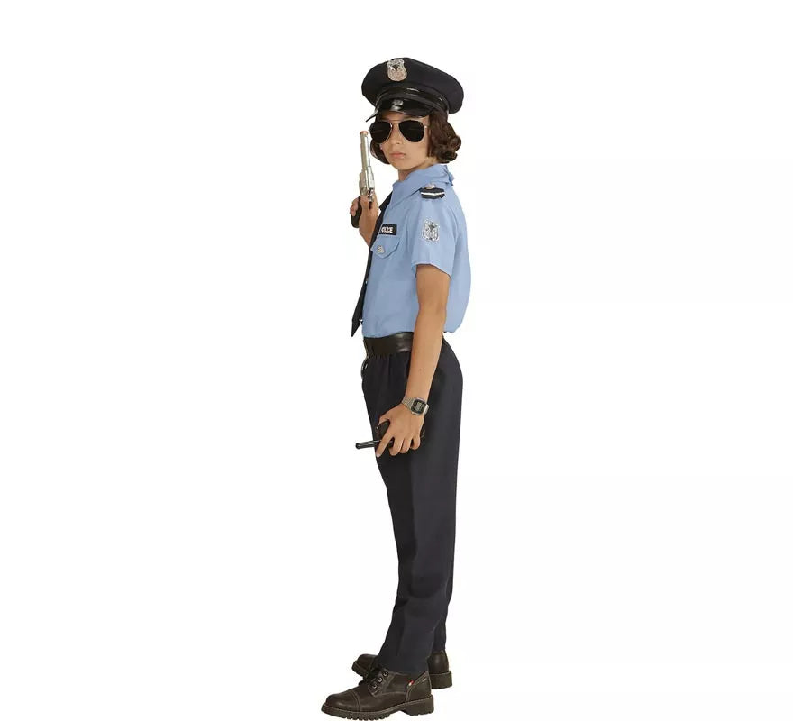Translation missing: it.Disfraz de Policía azul con gorro para niño y adolescente