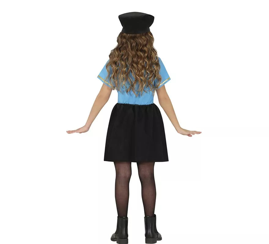 Translation missing: es.Disfraz de Policía azul en falda para niña