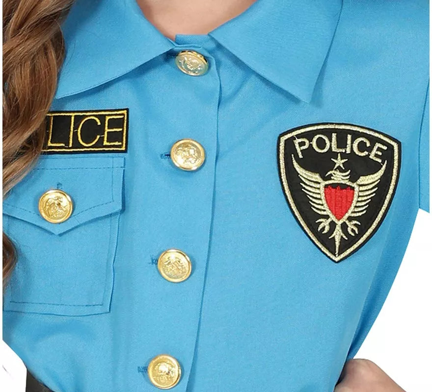 Translation missing: es.Disfraz de Policía azul en falda para niña