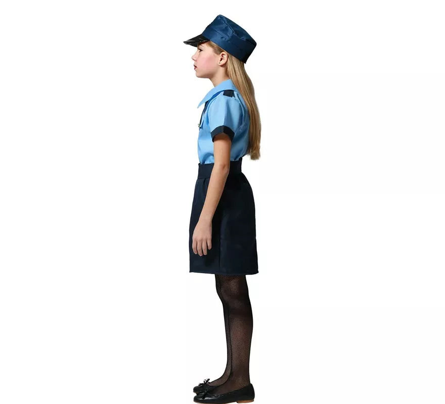 Translation missing: it.Disfraz de Policía azul en falda para niña