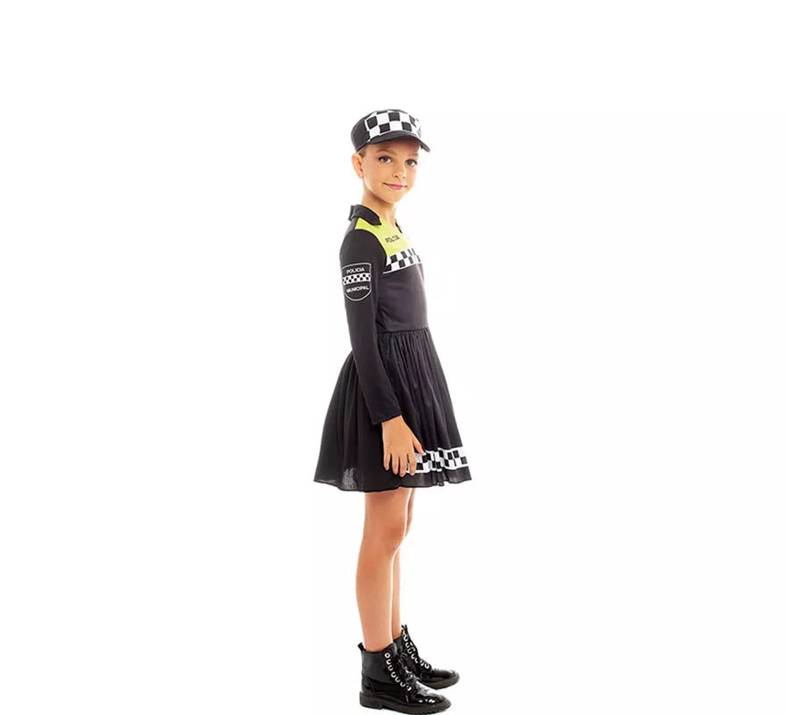 Translation missing: es.Disfraz de Policía en Vestido negro y amarillo para niña