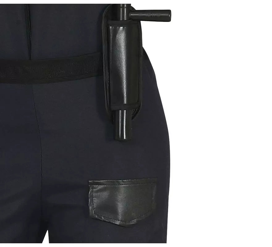 Translation missing: it.Disfraz de Policía Negro con pantalón para adolescente