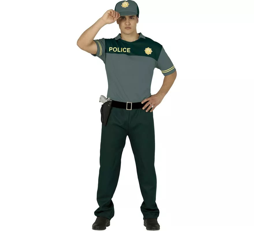 Translation missing: it.Disfraz de Policía Verde para hombre