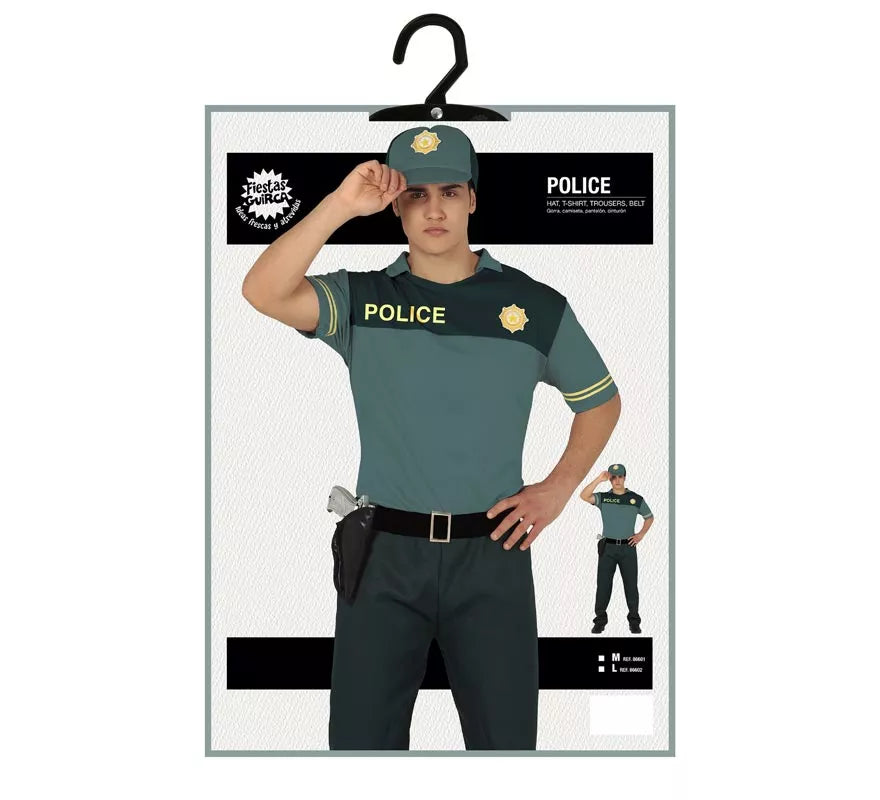 Translation missing: it.Disfraz de Policía Verde para hombre