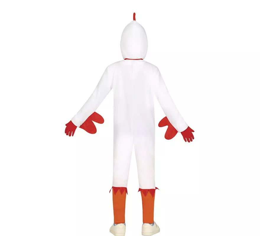 Disfraz de Pollo blanco con capucha para niños