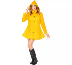 Costume da poncho impermeabile giallo per adulto