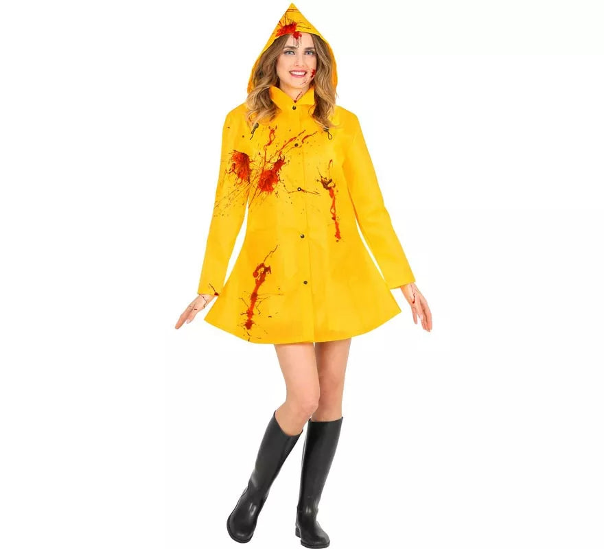 Disfraz de Poncho Chubasquero amarillo para adultos