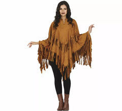 Costume poncho indiano marrone per donna