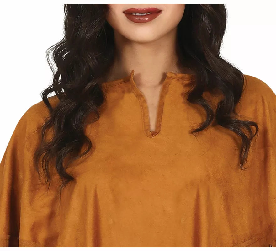 Translation missing: es.Disfraz de Poncho Marrón Indio para mujer