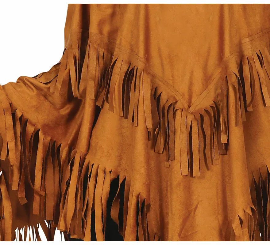 Translation missing: es.Disfraz de Poncho Marrón Indio para mujer