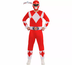 Costume di potere Red Ranger per uomo