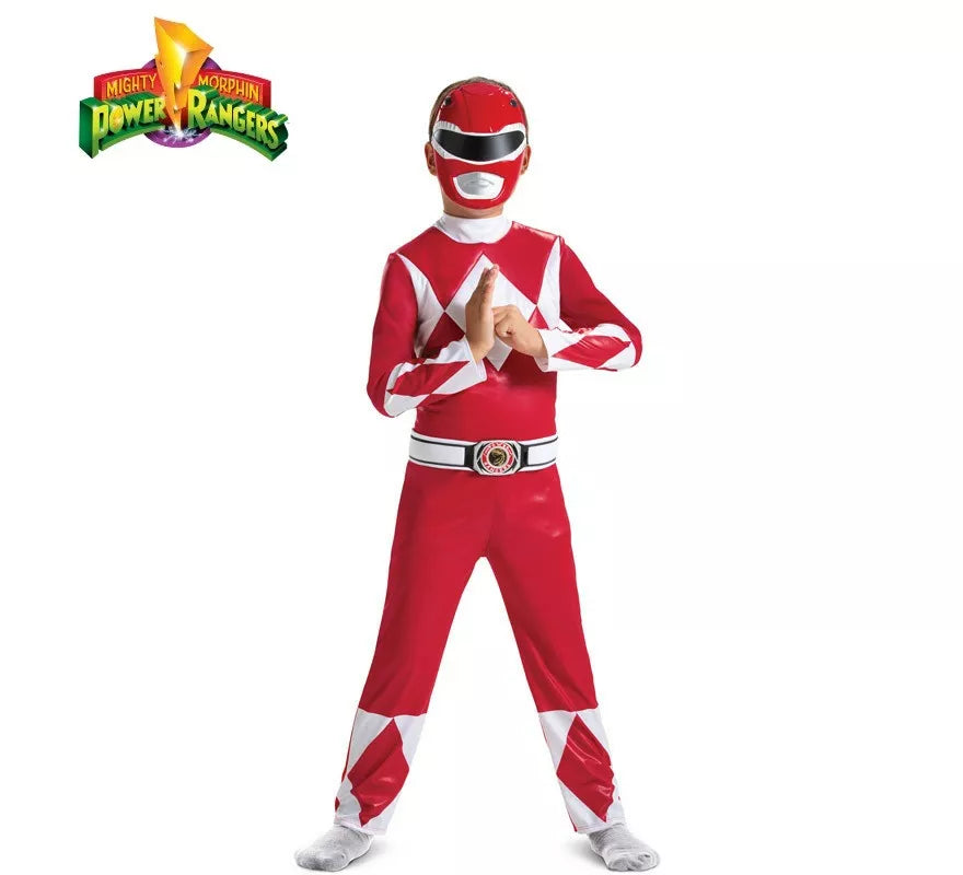 Translation missing: it.Disfraz de Power Rangers Mighty Morphin Rojo de Lujo para niño