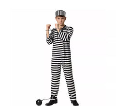 Costume da prigioniero a righe per uomo