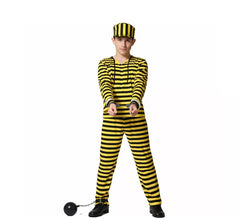 Costume da prigioniero a righe gialle per uomo