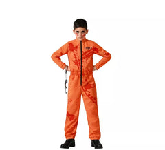 Costume da prigioniero insanguinato arancione per bambino