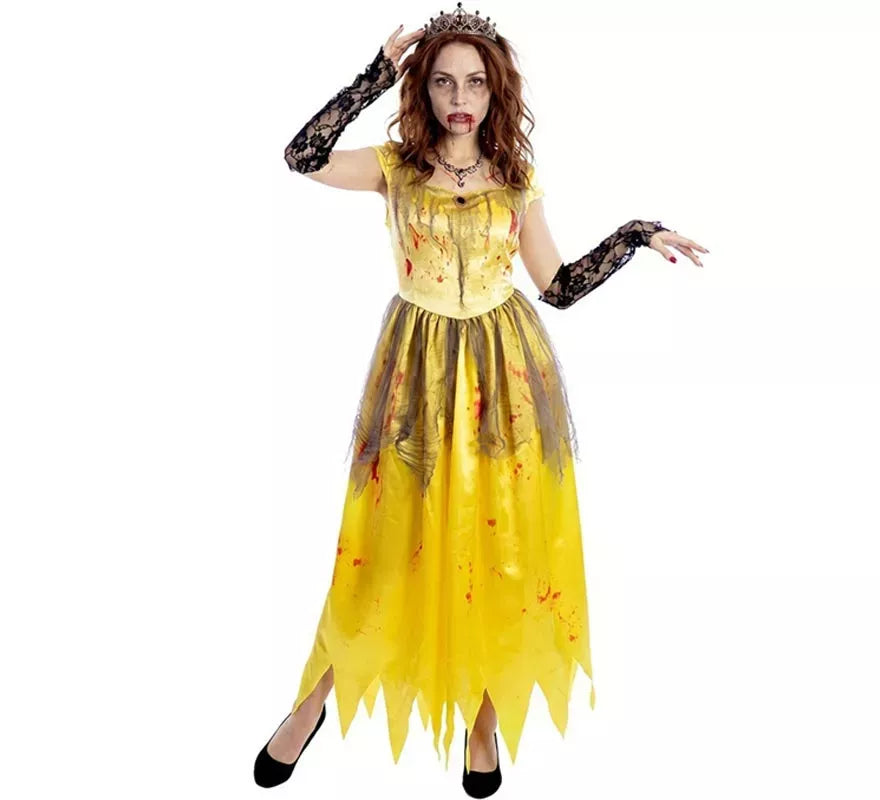 Translation missing: it.Disfraz de Princesa amarilla Zombie para mujer