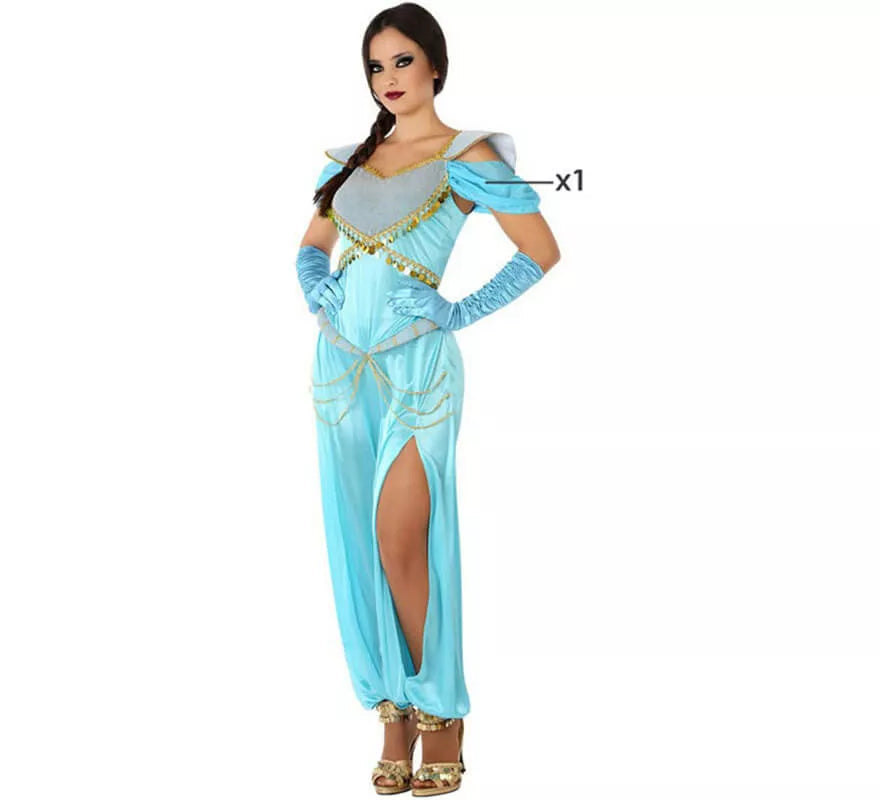Disfraz de Princesa Árabe Azul para mujer