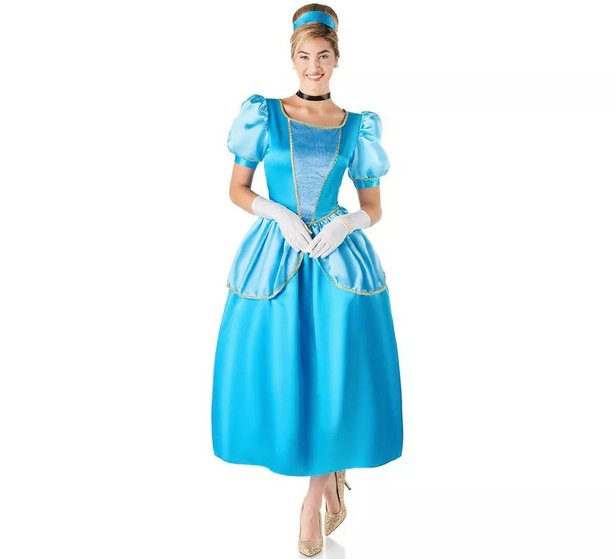 Disfraz de Princesa azul celeste de cuento para mujer