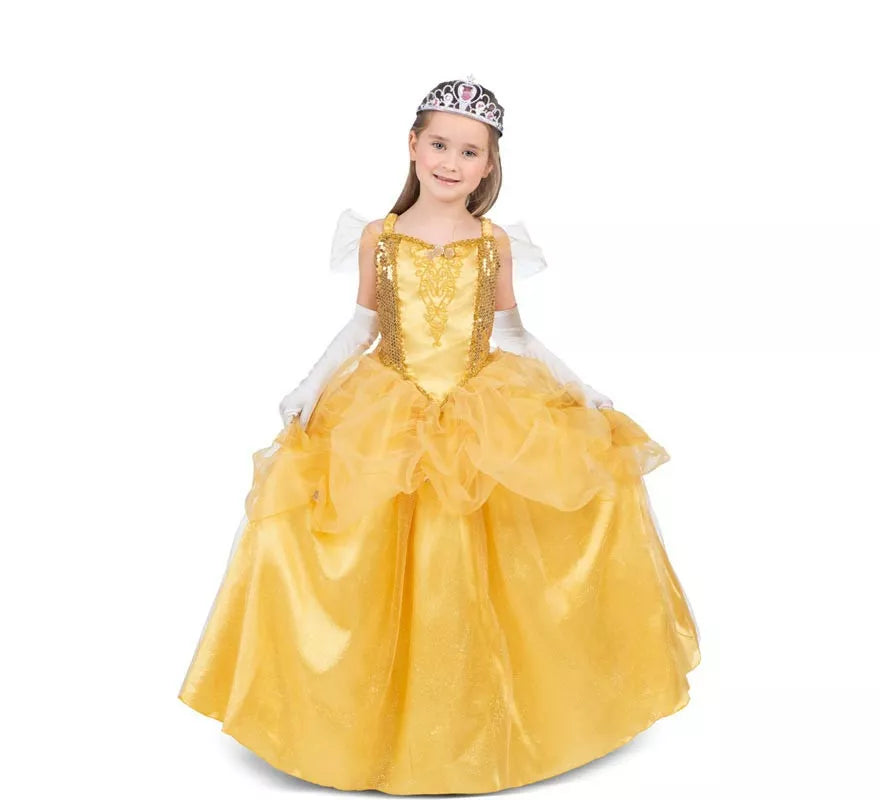 Translation missing: it.Disfraz de Princesa Bella amarilla para niña
