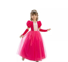 Costume da principessa delle fiabe rosa per bambine